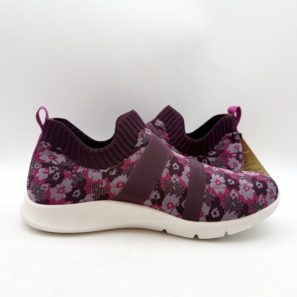 Spenco Womens Karma Stretch Sneakers US 9 M EU 39.5 Fuchsia Floral Purple NIB - Picture 4 of 12